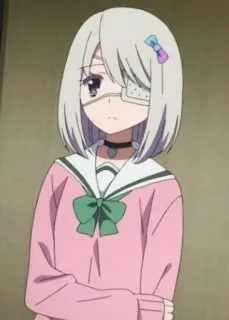 👀 anime, girl, bandaged, schoolgirl, character telegram sticker