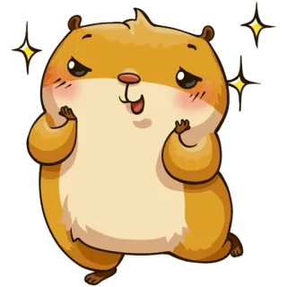 ✨ 仓鼠, 可爱, 动物, 贴纸, 卡通, 快乐 whatsapp sticker