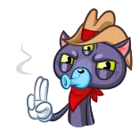 🔫 Kucing kartun, Koboi, Tiga mata, Gestur ofensif telegram sticker