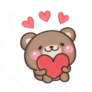 😍 bear, heart, love, cute, cartoon, kawaii telegram sticker