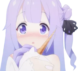 😳 Anime, Chica, Unicornio, Lindo, Kawaii telegram sticker