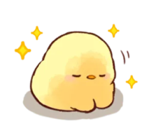 😉 Küken, niedlich, entzückend, Tier, kawaii, gelb, funkeln, schlafend whatsapp sticker