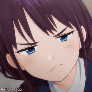 โน๏ธ Hitori Gotoh Bocchi the Rock! Trix_a_FOX anime girl, bocchi the rock, hitori gotoh, anime reaction, annoyed, disappointed, stern face whatsapp sticker