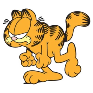 🙁 Garfield gato, desenho animado, Garfield, engraçado, laranja, quadrinho, personagem telegram sticker