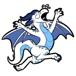 😵 龙, 卡通, 神话生物, 插画, 翅膀, 幻想 telegram sticker