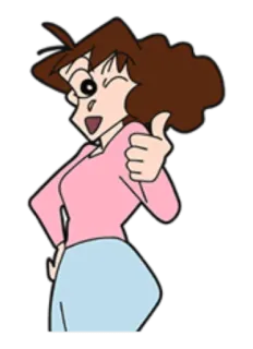 😉 dibujos animados, anime, mujer, pulgar arriba telegram sticker