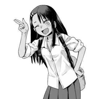 ✌️ Nagatoro Don't Toy with Me, Miss Nagatoro Anime, Manga, Chica, Dibujo animado, Estudiante telegram sticker