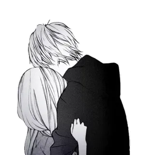 ♥️ Anime, Pareja, Abrazo, Amor, Romance, Manga, Afecto telegram sticker