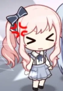 ❤️ angry, anime, chibi, cartoon, cute telegram sticker