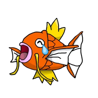 😂 Magikarp Pokemon magikarp, pokemon, chorando, triste, peixe, laranja telegram sticker