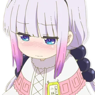 ☺️ Kanna Kamui Miss Kobayashi's Dragon Maid 小林 anime, kanna kamui, dragon maid, kawaii, cute telegram sticker