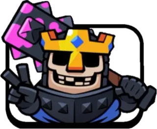 ✌️ clash royale, король, скелет, знак мира, игра telegram sticker