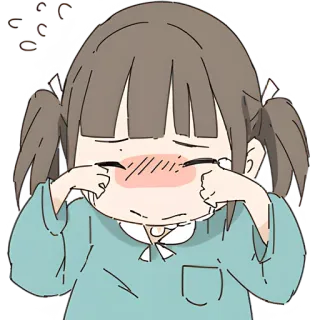 😢 crying, sad, upset, anime girl, pout, tears telegram sticker