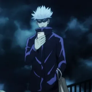 🗞 Gojo Satoru Jujutsu Kaisen Anime, Jujutsu Kaisen, Gojo Satoru, Postać, Męski, Telefon telegram sticker