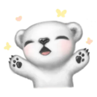 🦋 lindo, oso, dibujos animados, animal telegram sticker