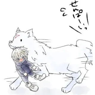 💭 せっせ Chibi, Anime, Chó, Chạy, Phim hoạt hình whatsapp sticker