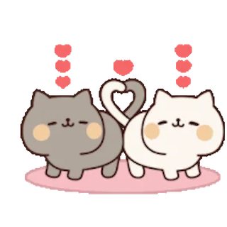 ❤️ chat, mignon, amour, coeur, kawaii, animal telegram sticker