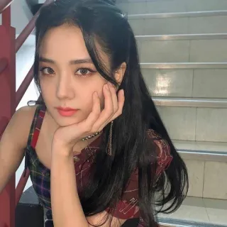 🌟 Jisoo kpop, chanteuse, femme, asiatique, blackpink, idole telegram sticker