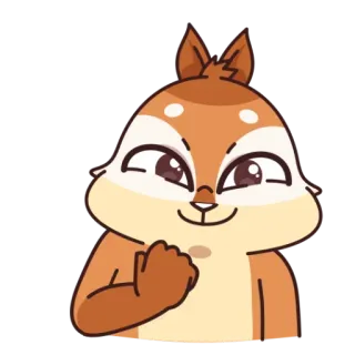👊 wiewiórka, kreskówka, zwierzę, ssak, uroczy, uśmiechnięty telegram sticker