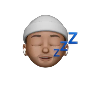 😴 睡眠, zzz, 眠り, 絵文字, 顔, 帽子 telegram sticker