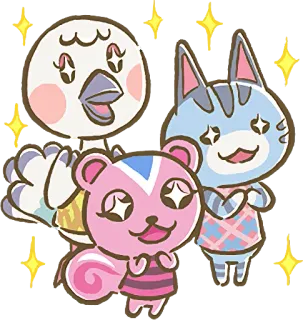 🤩 animal crossing, videojuego, nintendo, lindo, dibujos animados, pegatina whatsapp sticker