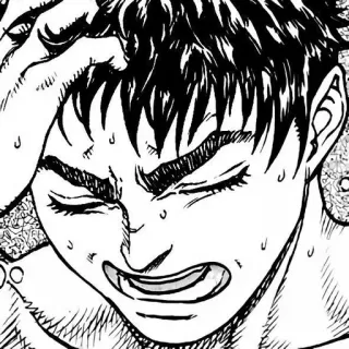 🗡️ Guts Berserk มังงะ, อนิเมะ, การต่อสู้, ความเจ็บปวด, อารมณ์ telegram sticker