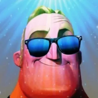 🌝 Mr. Incredible The Incredibles มิสเตอร์อินเครดิเบิล, รวมเหล่ายอดคนพิทักษ์โลก, แว่นกันแดด, การ์ตูน, ตัวการ์ตูน, ภาพยนตร์, ดิสนีย์, พิกซาร์ telegram sticker