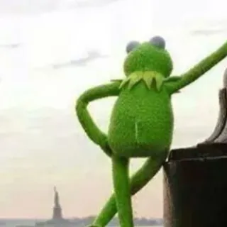 😐 Kermit kermit, frog, muppets, new york city, statue of liberty telegram sticker