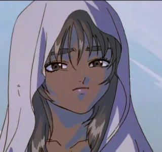 😔 anime, hood, girl, sad, manga telegram sticker
