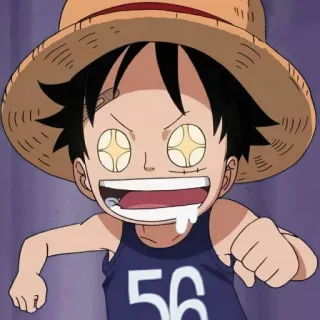 🤤 Luffy One Piece anime, manga, cartoon, one piece, luffy, funny, excited telegram sticker