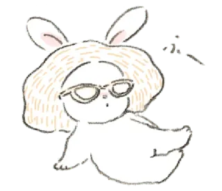 🐁 coelho, coelho, óculos, desenho animado, fofo, animal whatsapp sticker
