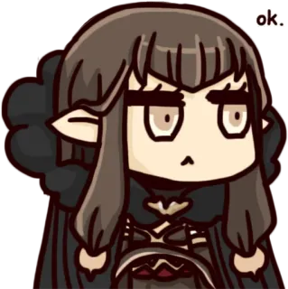 😐 ok. Anime, Manga, Elfe, Mignon, Expression telegram sticker