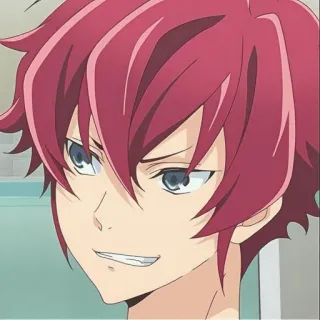 ⛸️ Anime, Charakter, Rotes Haar, Männlich, Grinsen whatsapp sticker