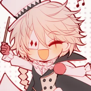 😄 anime style, chibi, top hat, conductor, cute, manga style telegram sticker