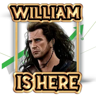 😘 William Wallace Braveheart WILLIAM IS HERE 威廉·华莱士, 勇敢的心, 电影, 演员, 历史人物, 领袖, 自由 telegram sticker