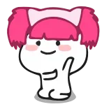 💃 carino, rosa, personaggio, adesivo whatsapp sticker