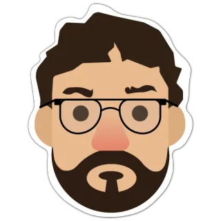 🤓 pria, orang, kacamata, jenggot, wajah, potret telegram sticker