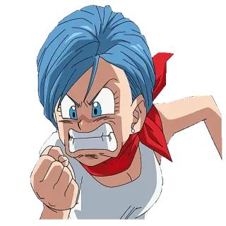 😡 Bulma Dragon Ball Bulma, Dragon Ball, Anime, Dessin animé, Colère, Poing, Personnage whatsapp sticker