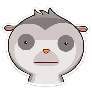 😑 animal, autocollant, dessin animé, mignon, illustration whatsapp sticker