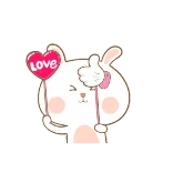 👍 LOVE amor, coração, coelho, fofo, animal, dia dos namorados, adesivo whatsapp sticker
