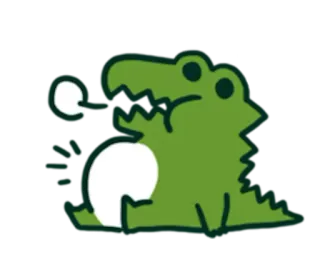🍽 coccodrillo, animale, carino, cartone animato, adesivo, verde telegram sticker