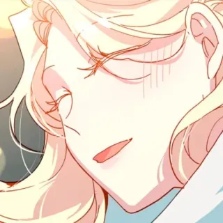 🪞 anime girl, cartoon character, sleeping, blonde hair, woman, face telegram sticker