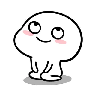 ☺️ cute, blob, white, cartoon, simple, kawaii telegram sticker