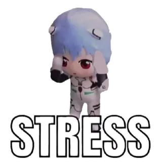 😬 Rei Ayanami Neon Genesis Evangelion STRESS 压力, 动漫, 漫画, 绫波丽, 新世纪福音战士, 疲惫, 焦虑 whatsapp sticker