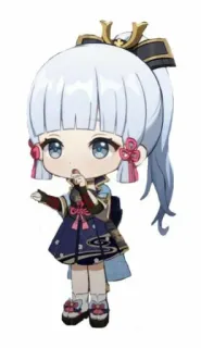 🤔 Kamisato Ayaka Genshin Impact アニメ, ちび, かわいい, 原神, 綾華, ゲーム, キャラクター telegram sticker