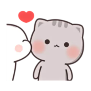 💋 cat, love, heart, cartoon, kiss, cute telegram sticker