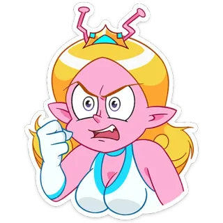 😠 Dibujos animados, Enojado, Alien, Princesa, Rosa telegram sticker