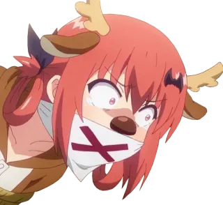 🤐 Anime, Płacz, Jeleń, Postać, Związany, Dziewczyna Anime whatsapp sticker