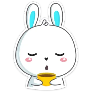 ☕ conejo, conejo, café, lindo, animal, kawaii, bebida telegram sticker