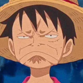 😒 Luffy One Piece Anime, Desenho animado, Cara engraçada, Monkey D. Luffy, One Piece whatsapp sticker